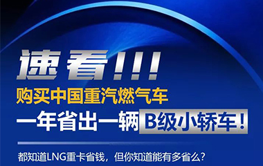 速看！购买中国重汽燃气车，一年省出一辆B